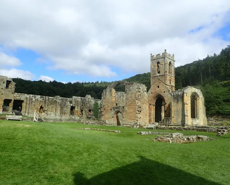 Photo of Mount Grace Priory, a ruined priory near Osmotherley in the North York Moors, North Yorkshire, northern England.