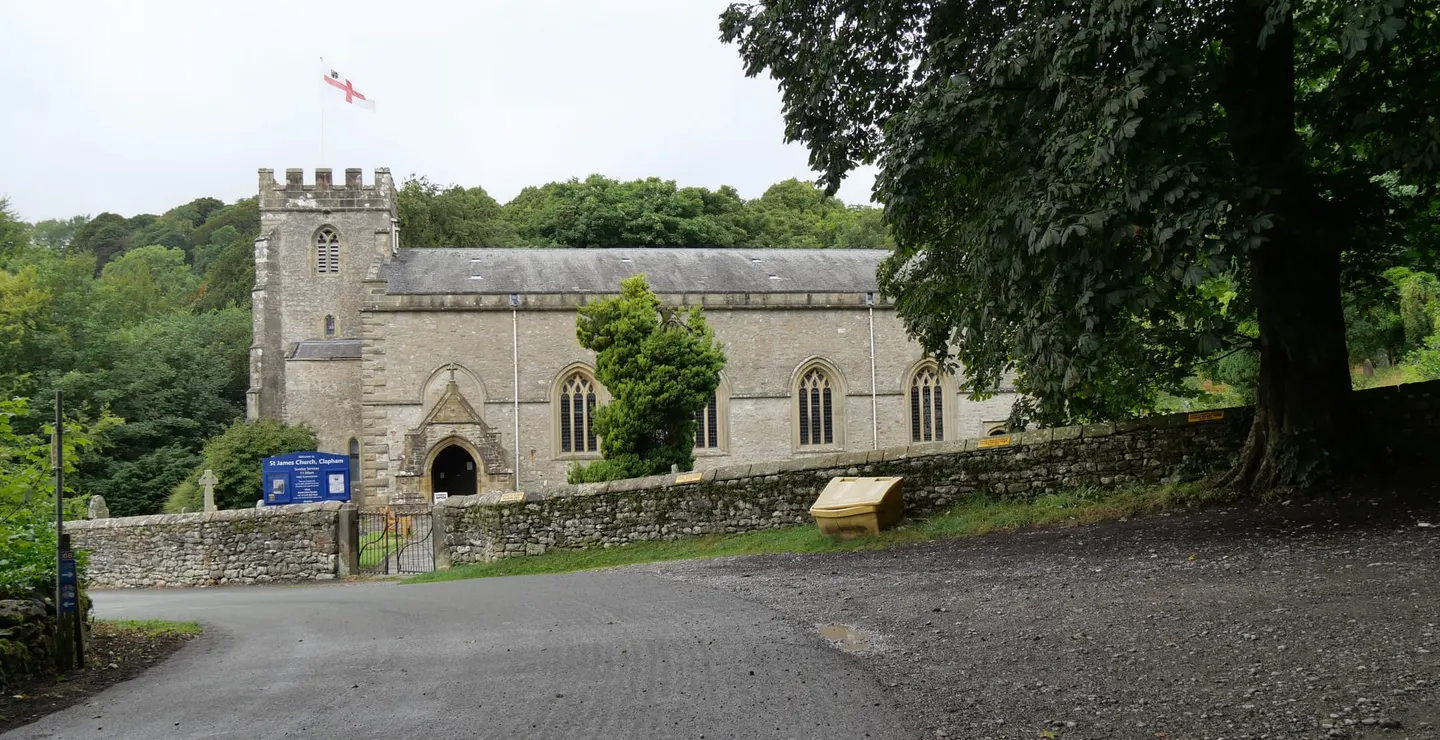Photo of St James' Church, a church near Clapham in the Yorkshire Dales, North Yorkshire, northern England.
