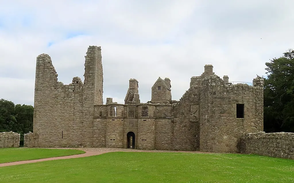 Photo of Tolquhon Castle, a ruined castle near Pitmedden, Aberdeenshire, north east Scotland.