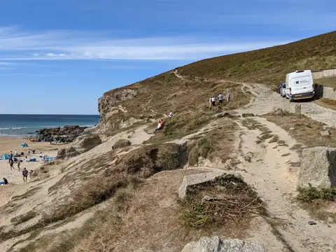 Photo of Porthtowan, a swimming spot near St Agnes, Cornwall, south west England.