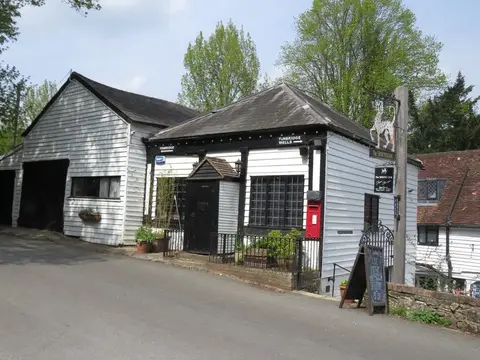 Photo of The Spotted Dog, a pub near Penshurst in the High Weald, Kent, south east England.