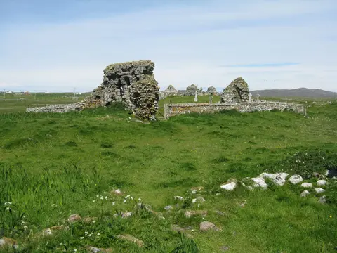 Photo of Howmore, a village in the South Uist Machair, Na h-Eileanan Siar, the Scottish Highlands and Islands.