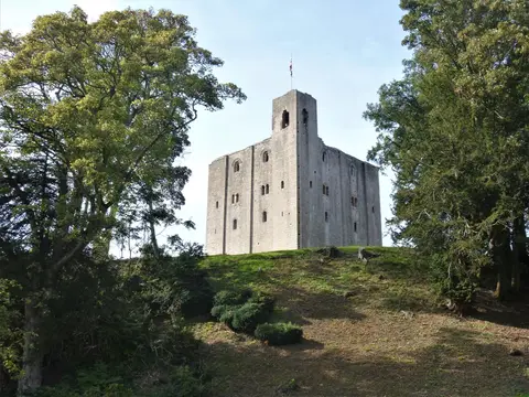 Photo of Hedingham Castle, a ruined castle near Castle Hedingham, Essex, eastern England.