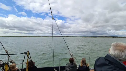 Photo of Northey Island, a nature reserve near Maldon, Essex, eastern England.