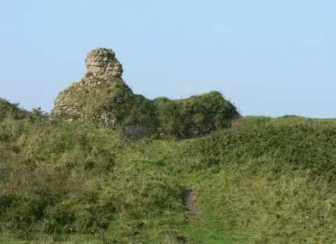 Photo of Kenfig Castle, a ruined castle near Merthyr Mawr, Bridgend, south east Wales.