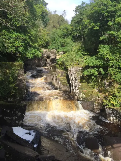 Photo of Bracklinn Falls, a waterfall near Callander in Loch Lomond & The Trossachs, Stirling, central Scotland.