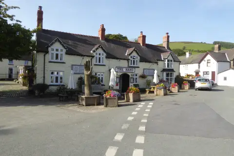 Photo of The Hand at Llanarmon, a pub near Llanarmon Dyffryn Ceiriog, Wrexham, north Wales.