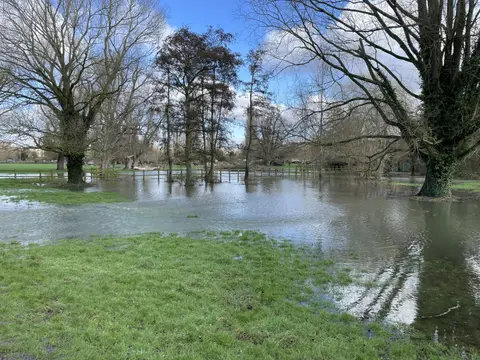 Photo of Sheep's Green, River Cam, a swimming spot in Cambridgeshire, eastern England.