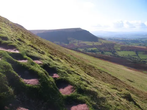 Photo: Hay Bluff (Pen y Beacon), a viewpoint near Hay-on-Wye in Bannau Brycheiniog, the Powys, mid Wales.