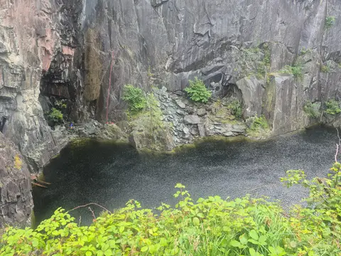 Photo of Hodge Close Quarry, a pool near Little Langdale in the Lake District, Cumbria, north west England.