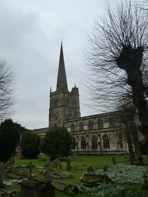 Photo of St John the Baptist, Burford, a church in the Cotswolds, Oxfordshire, south east England.