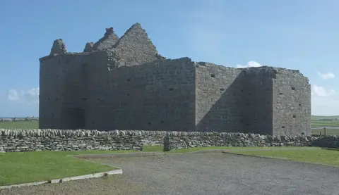 Photo of Noltland Castle, a ruined castle near Pierowall, the Orkney Islands, the Scottish Highlands and Islands.