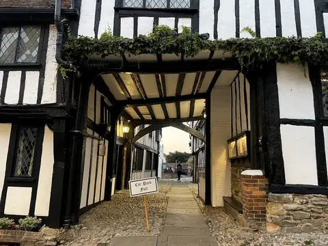 Photo of The Mermaid Inn, a pub near Rye, East Sussex, south east England.