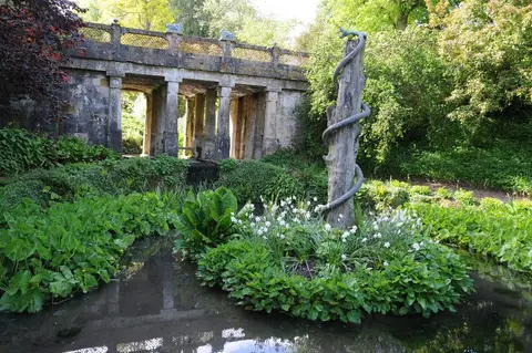 Photo of Sezincote House and Garden, a Grade I registered house & garden near Bourton-on-the-Hill, Gloucestershire, south west England.
