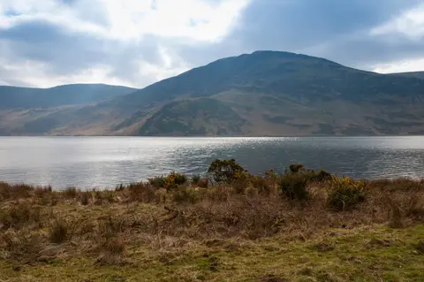 Photo of Ennerdale Water, a reservoir near Ennerdale Bridge in the Lake District, Cumbria, north west England.