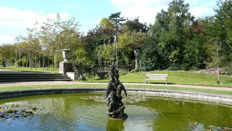 Photo of Stoke Poges Memorial Gardens, a Grade I registered house & garden near Eton, Buckinghamshire, south east England.