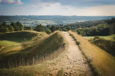 Photo: Painswick Beacon, a viewpoint in the Cotswolds, Gloucestershire, south west England.
