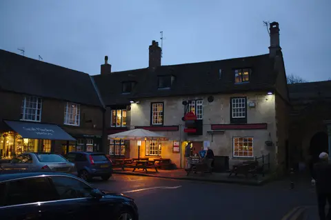 Photo of The Vaults, a pub near Uppingham, Rutland, central England.