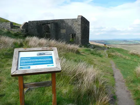 Photo of Top Withens, a landmark near Stanbury, West Yorkshire, northern England.