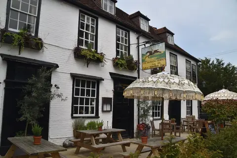 Photo of The Running Horses, a pub near Mickleham, Surrey, south east England.