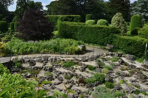 Photo of Brodsworth Hall, a Grade II* registered house & garden near Doncaster, South Yorkshire, northern England.