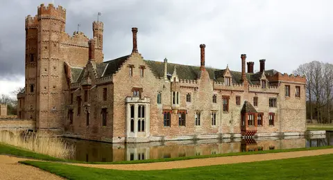 Photo of Oxburgh Hall, a Grade II registered house & garden near Oxborough, Norfolk, eastern England.