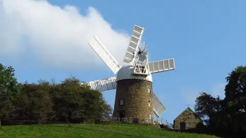 Photo of Heage Windmill, a windmill in Derbyshire, central England.