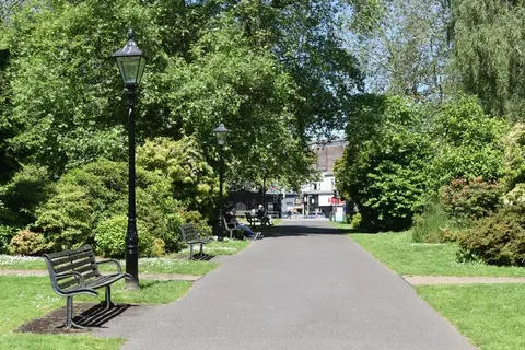 Photo of Central Parks, a Grade II* registered house & garden near Southampton, Hampshire, south east England.