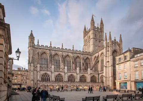 Photo of Bath Abbey, a church in Somerset, south west England.