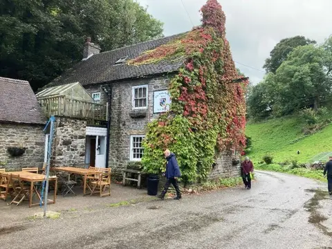Photo of The Watts Russell Arms, a pub near Hopedale in the Peak District, Staffordshire, central England.