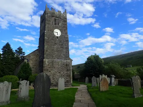 Photo of St Mary the Virgin Church, a church near Muker in the Yorkshire Dales, North Yorkshire, northern England.