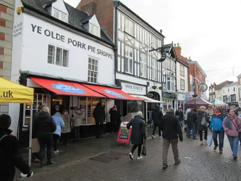 Photo of Ye Olde Pork Pie Shoppe, a farm & farm shop near Melton Mowbray, Leicestershire, central England.
