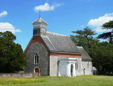 Photo of St Botolph's, Lullingstone, a church near Eynsford, Kent, south east England.