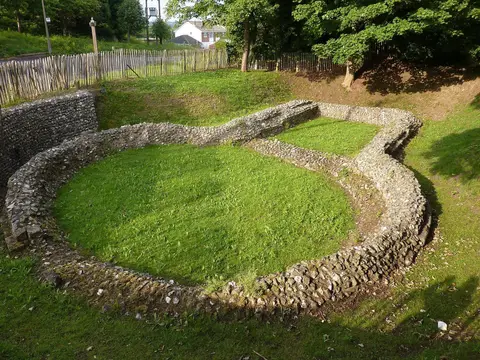 Photo of Knights Templar Church, Dover, a ruined church near Dover Priory, Kent, south east England.
