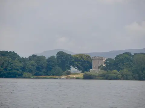 Photo of Lochleven Castle, a ruined castle in Perth and Kinross, central Scotland.