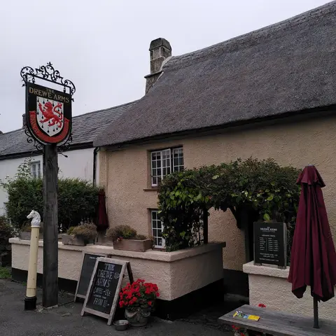 Photo of The Drewe Arms, a pub near Drewsteignton in Dartmoor, Devon, south west England.