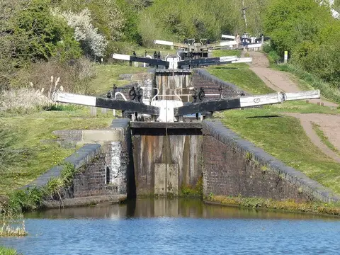 Photo of Tardebigge Locks, a landmark near Barnt Green, Worcestershire, central England.