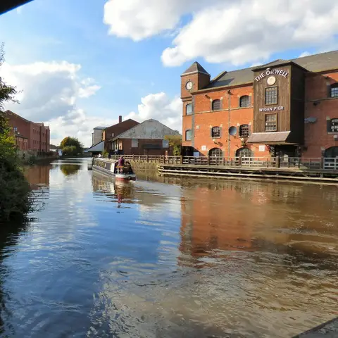 Photo of Wigan Pier, a landmark in Greater Manchester, north west England.