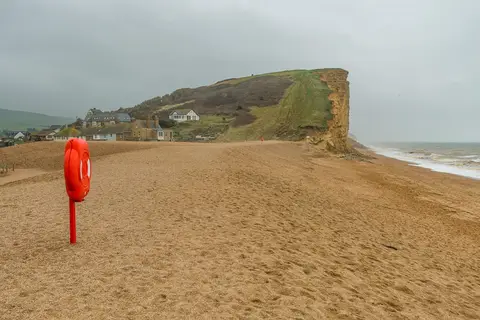 Photo of East Beach at West Bay, a swimming spot near Bridport, Dorset, south west England.