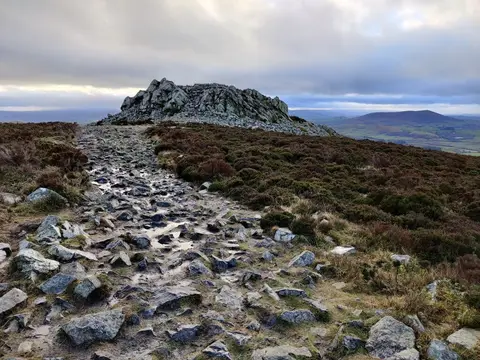 Photo of The Stiperstones, a rock formation near Minsterley, Shropshire, central England.