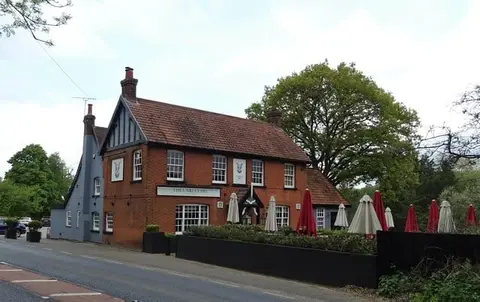 Photo of The Unruly Pig, a pub near Bromeswell, Suffolk, eastern England.