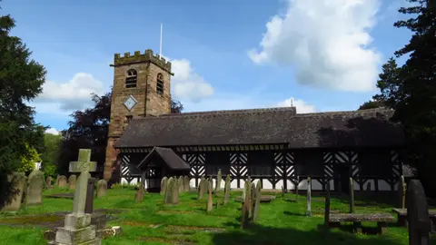 Photo of St Oswald's Church (Lower Peover), a church in Cheshire, north west England.