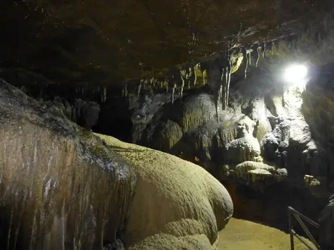 Photo of Ingleborough Cave, a cave near Clapham in the Yorkshire Dales, North Yorkshire, northern England.