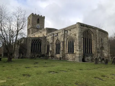 Photo of St Mary's Church, Staindrop, a church in County Durham, north east England.