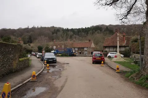 Photo of Hambleden, a village in the Chilterns, Buckinghamshire, south east England.