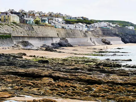 Photo of Porthleven Sands, a swimming spot in Cornwall, south west England.