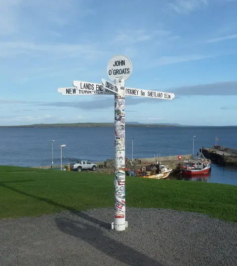 Photo: John o' Groats Signpost, a viewpoint in Highland, the Scottish Highlands and Islands.