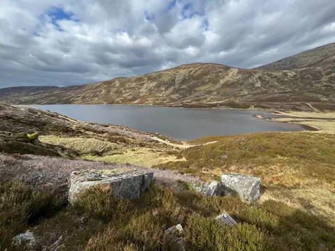 Photo of Loch Callater, a loch near Braemar in the Cairngorms, Aberdeenshire, north east Scotland.