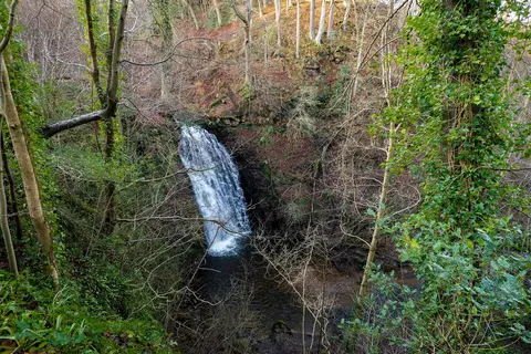 Photo of Falling Foss, a waterfall near Goathland in the North York Moors, North Yorkshire, northern England.