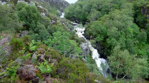 Photo of Falls of Kirkaig, a waterfall near Inverkirkaig in Assynt–Coigach, Highland, the Scottish Highlands and Islands.